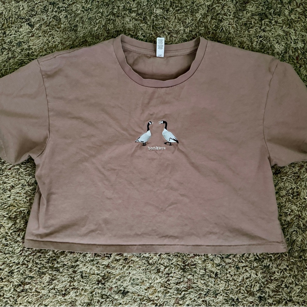 Moe Sews Crop Top with Bird Embroidery